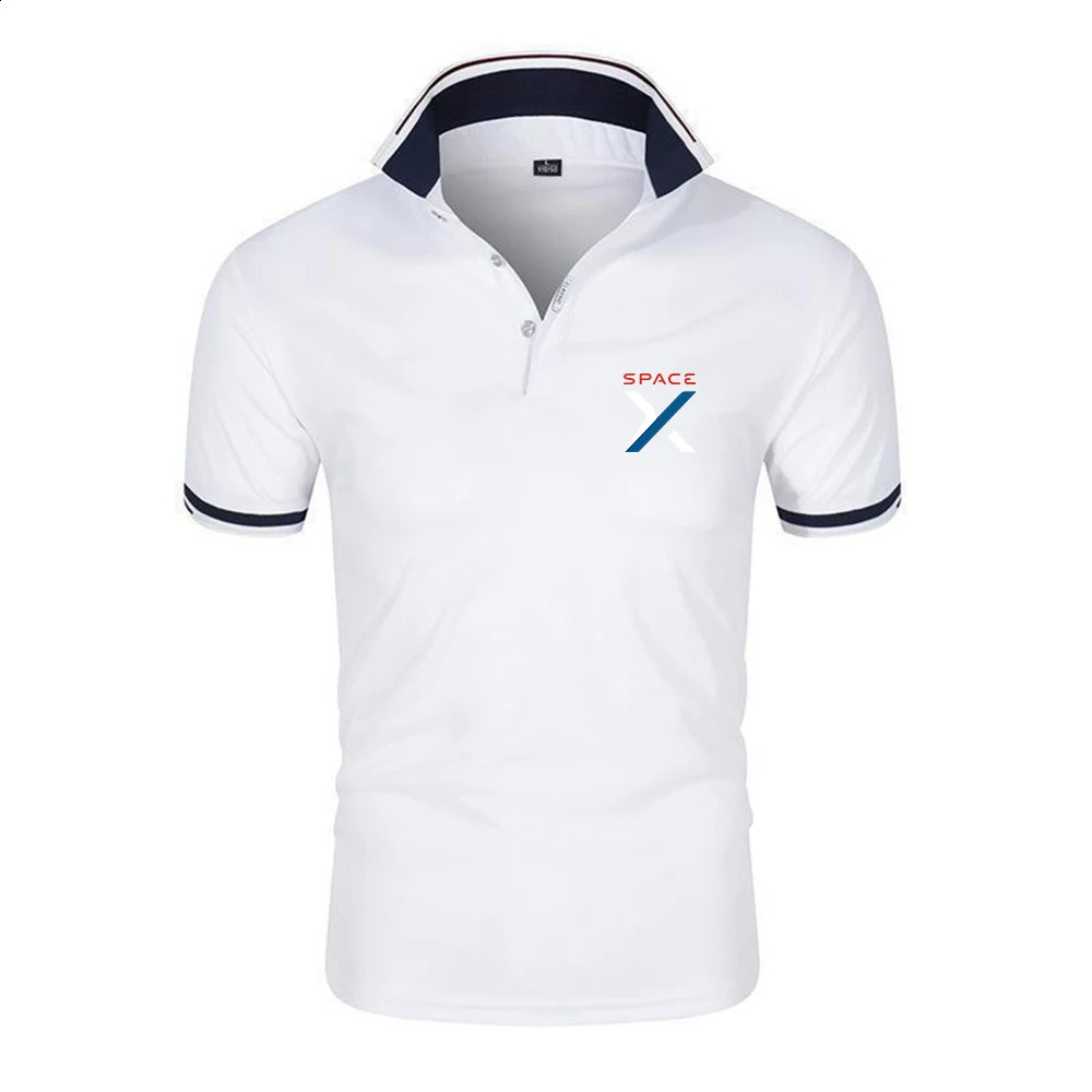 2026 SpaceX Space X Print Summer Mens Sixcolor Polo Shirts Stand Collar Breathable Fashion Short Sleeve 260625 - view 3