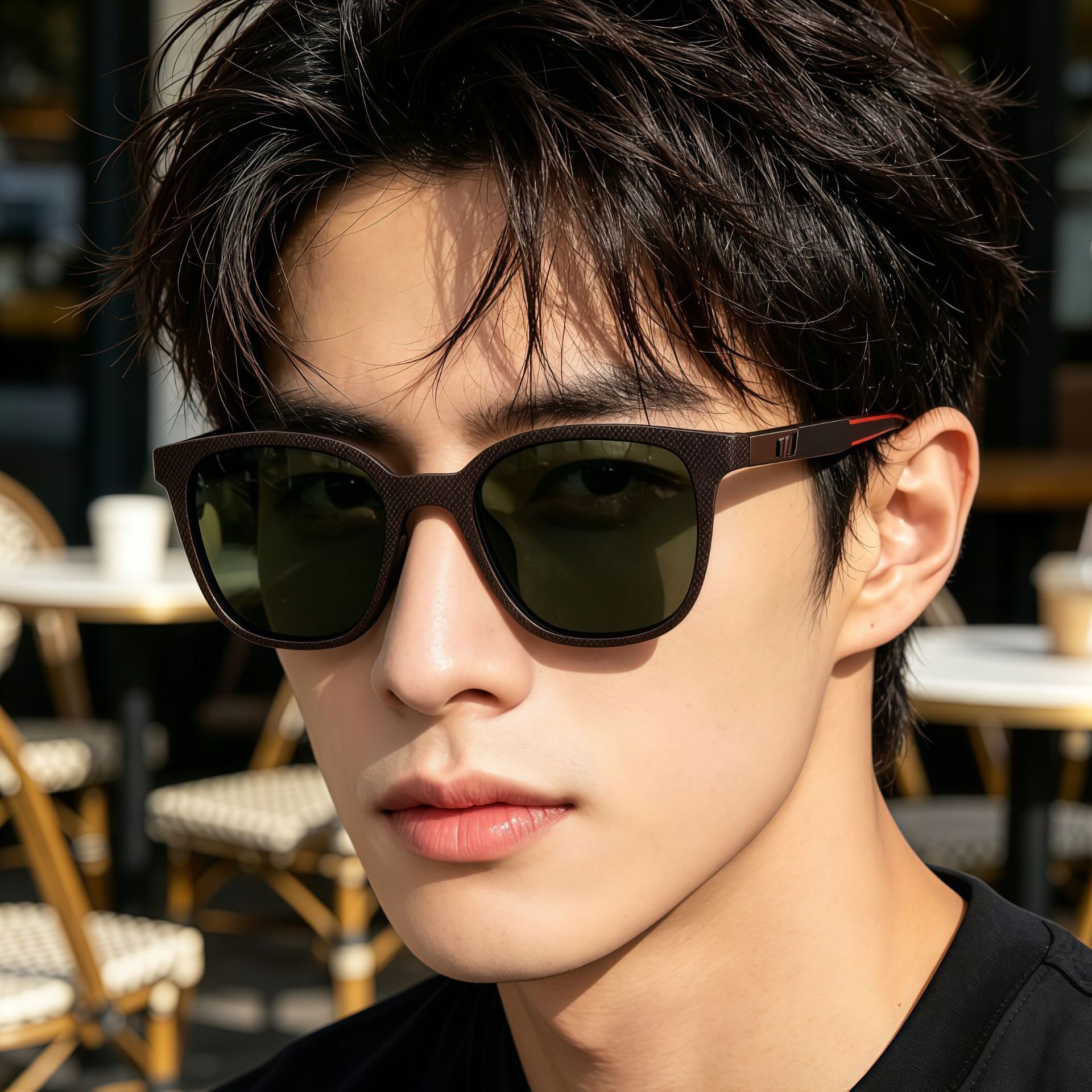 chic mens solar shades contemporary oval frame polarized lenses w superior sun defense - view 3