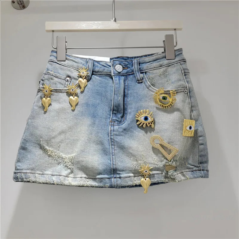 Stretch Denim Mini Skirt for Women Summer 2026 Bodycon Fit and Metallic Embellishments A Touch of Modern Flair Skirts 260626 - view 1