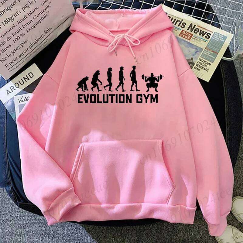 Funny Gym Graphic Sportwear Personalized Men Women Human Evolution Novelty Sweatshirt Fashion Hooded Hoodies W260626 - view 5