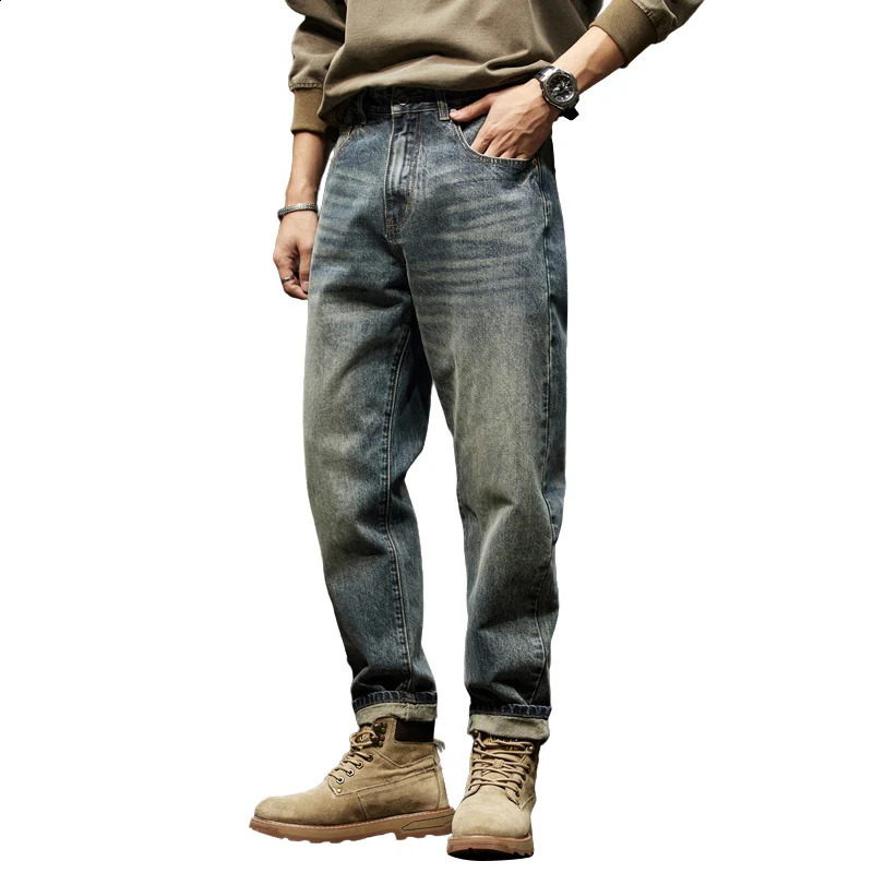 Classic Mens Harem Jeans Autumn Style Fashion Retro Loose Street Hip Hop Y2kbaggy Work Pants 260625 - view 7