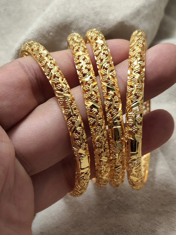 Bracelets Dubai Gold Color Bangles For Women Men Girls Wedding Banquet Party Adorn Bracelet Gift Free Shippin 260626 - view 5
