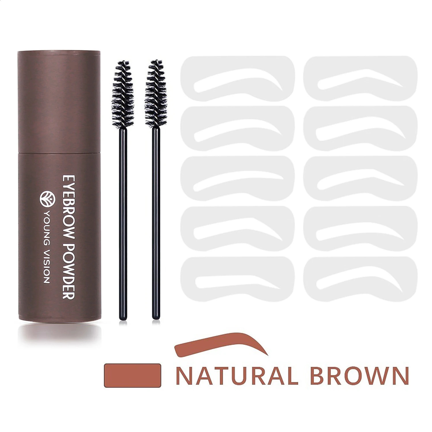 Eyebrow Stamp Stencil Kit - 1 Pcs Eye Brow Stamp Shaping Kit Long-Lasting Waterproof Eyebrow Makeup Brow Shape with 10 PCS 260626 - view 5