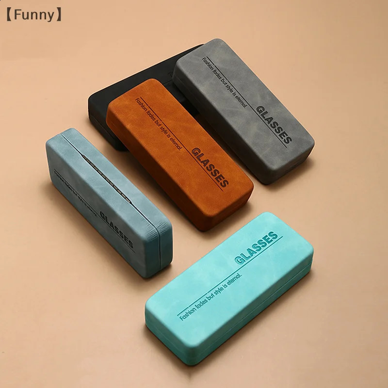1Pc Rectangular Leather Portable Anti-Stress Hard Shell Glasses Case Protective Eyewear Protector Sunglasses Storage Case 260625