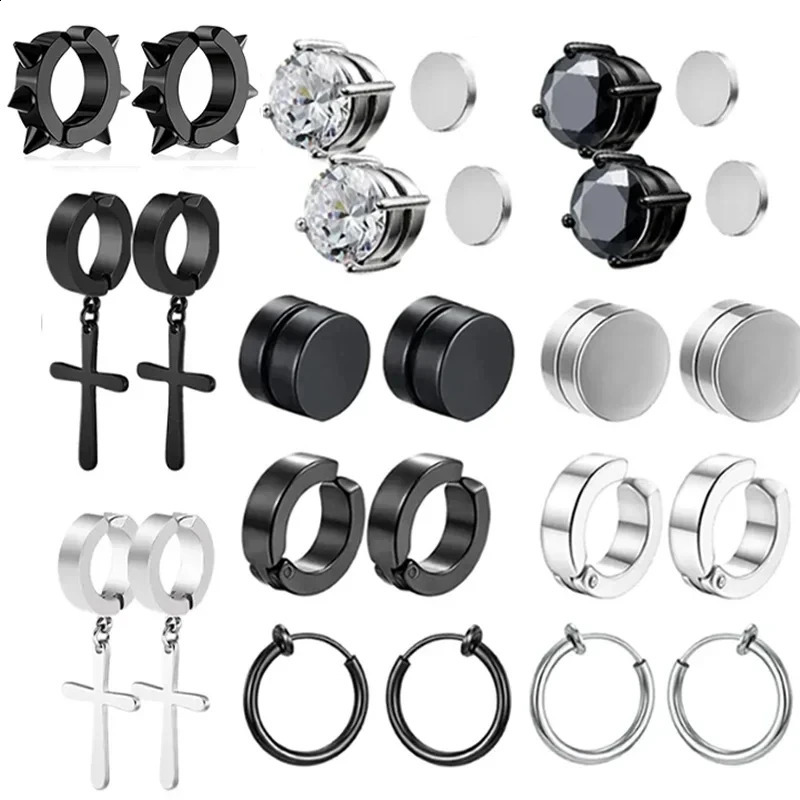 Nonpierced Earrings Nonhole Classic Hoop Earring Punk Without Piercing Hiphop Black Ear Bone Buckle Clips Jewelry 260623 - view 1