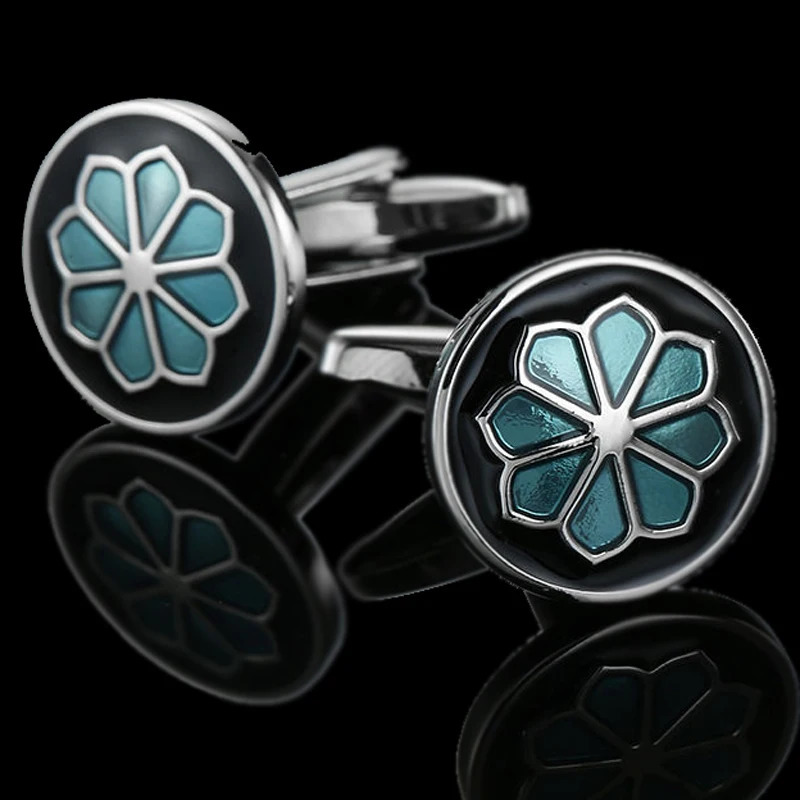 Mens Cufflinks Blue Stars Rose Copper Material Cuff Button High Quality French Shirt Cuffs Suit Accessories Wedding Jewelry Gif 260626 - view 4