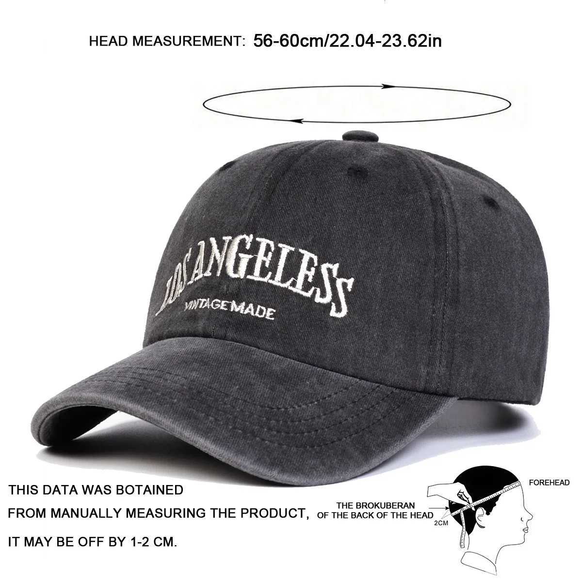 Wash ANGELESS Embroidery Unisex LOS Baseball Caps Spring Autumn Outdoor Adjustable Casual Hats Dad Hat Sunscreen Hat M260626 - view 7