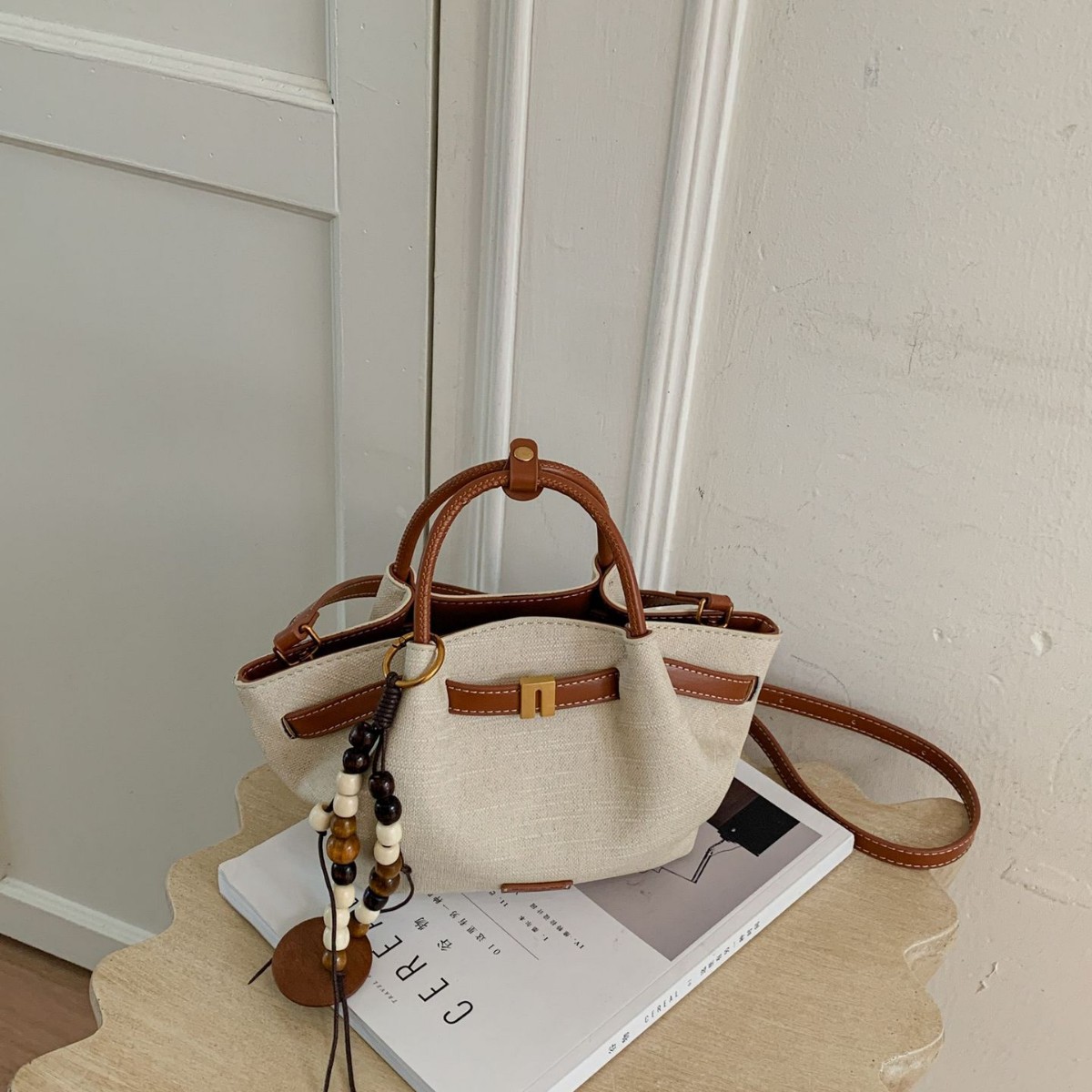 High-End Color Block Basket Bag, Casual Commuter Versatile Crossbody Purse, Fashion Trendy Bucket Handbag - view 8