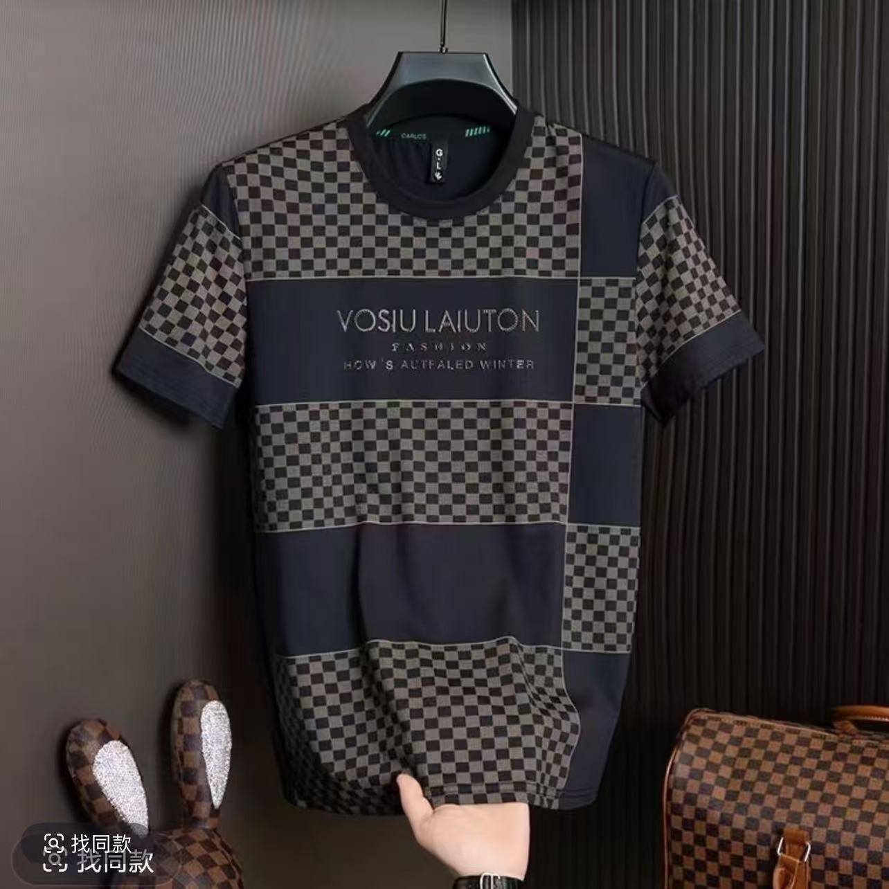 Plaid Short-Sleeve T-Shirt, New Summer Style For Men, Business Casual, Trendy Versatile, Moisture-Wicking And Sweat-Absorbing - view 4