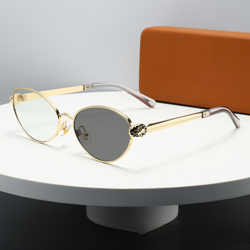 2026 Designer's New Metal Circular Snake Head Decoration High-quality Color Changing Sunglasses European And American Fashion Trend Sun Shading S - view 7