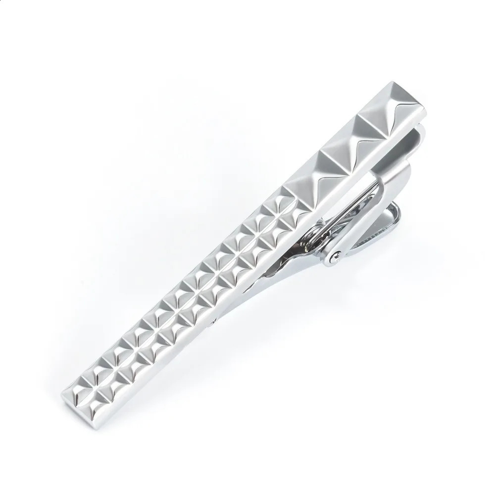 A Set Stock High-End Electroplated Mesh Metal Tie Clip French Cufflinks Set for Men Premium Quality Stylish Grid 260626 - view 5