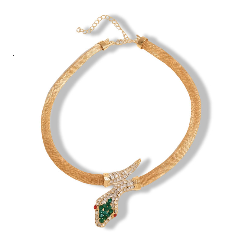 Necklace Fashionable And Exquisite Diamond Studded Snake Shaped Cross Necklace With Retro Style And Exaggerated Collarbone Chain Designer Jewelry - view 6