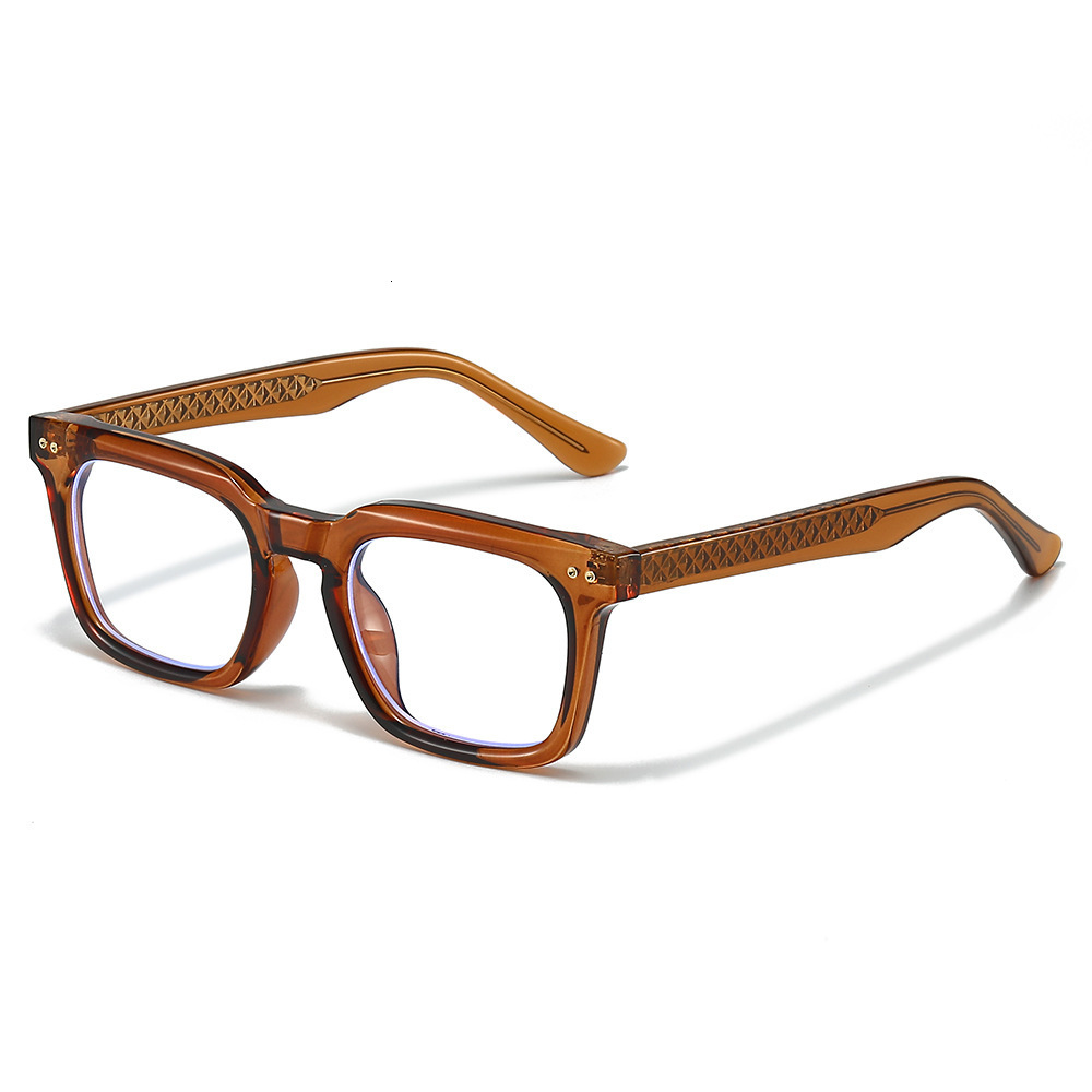 2026 European And American Premium Acetate Eyeglass With Pins, Fashionable Business Plain Lens Retro Square Rivet Tr90 Glasses Frame - view 3