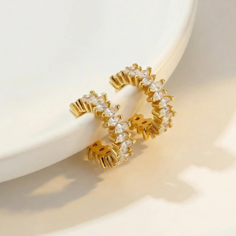 No Piercing Ear Cuffs y Irregular CZ CShape Clip Earrings for Women Vintage French Korean Y2K Statement Valentine Jewelry 260623 - view 6
