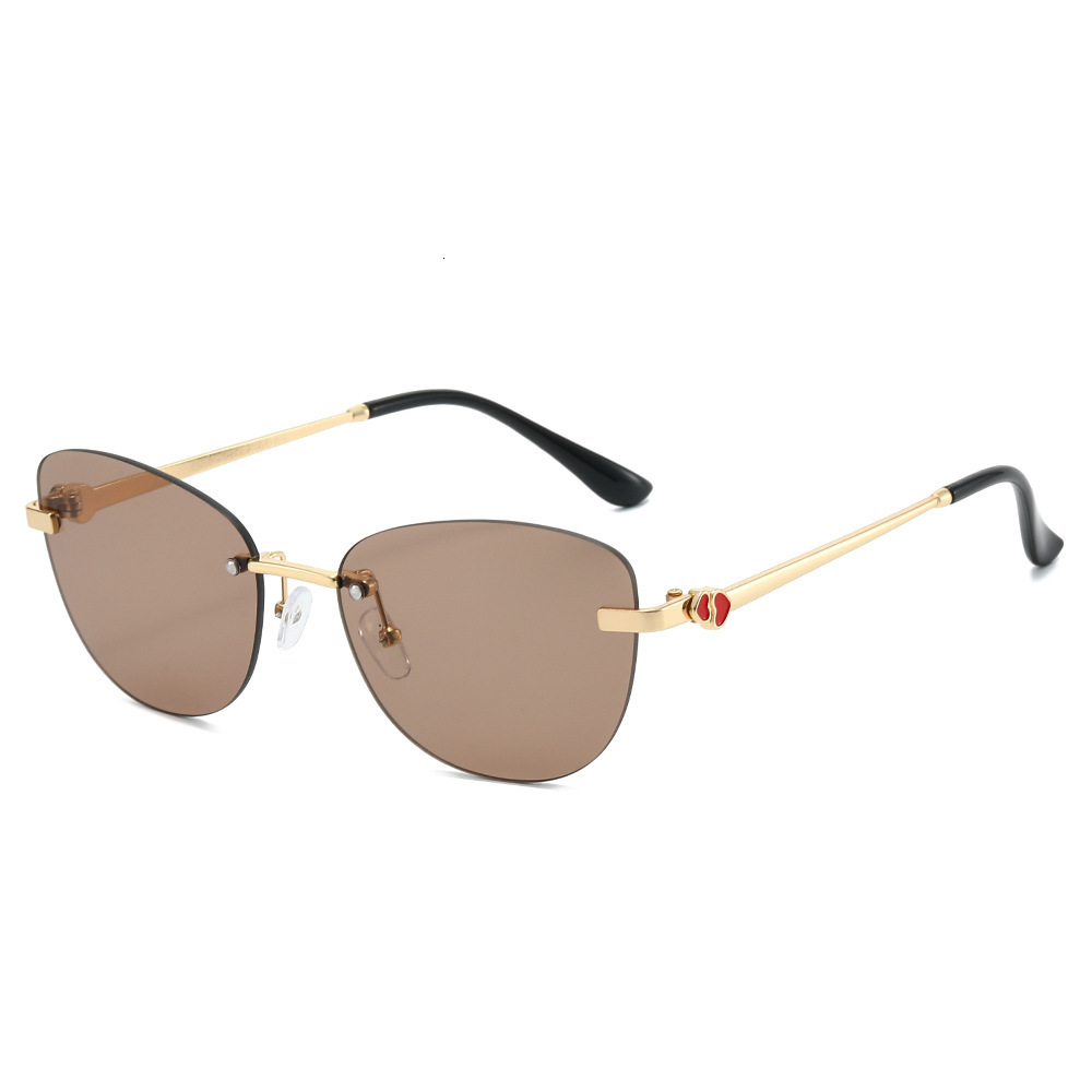 2026 Model Frameless Sunglasses, High-End Women's UV Protection European And American Sunglasses With Metal Legs - view 4