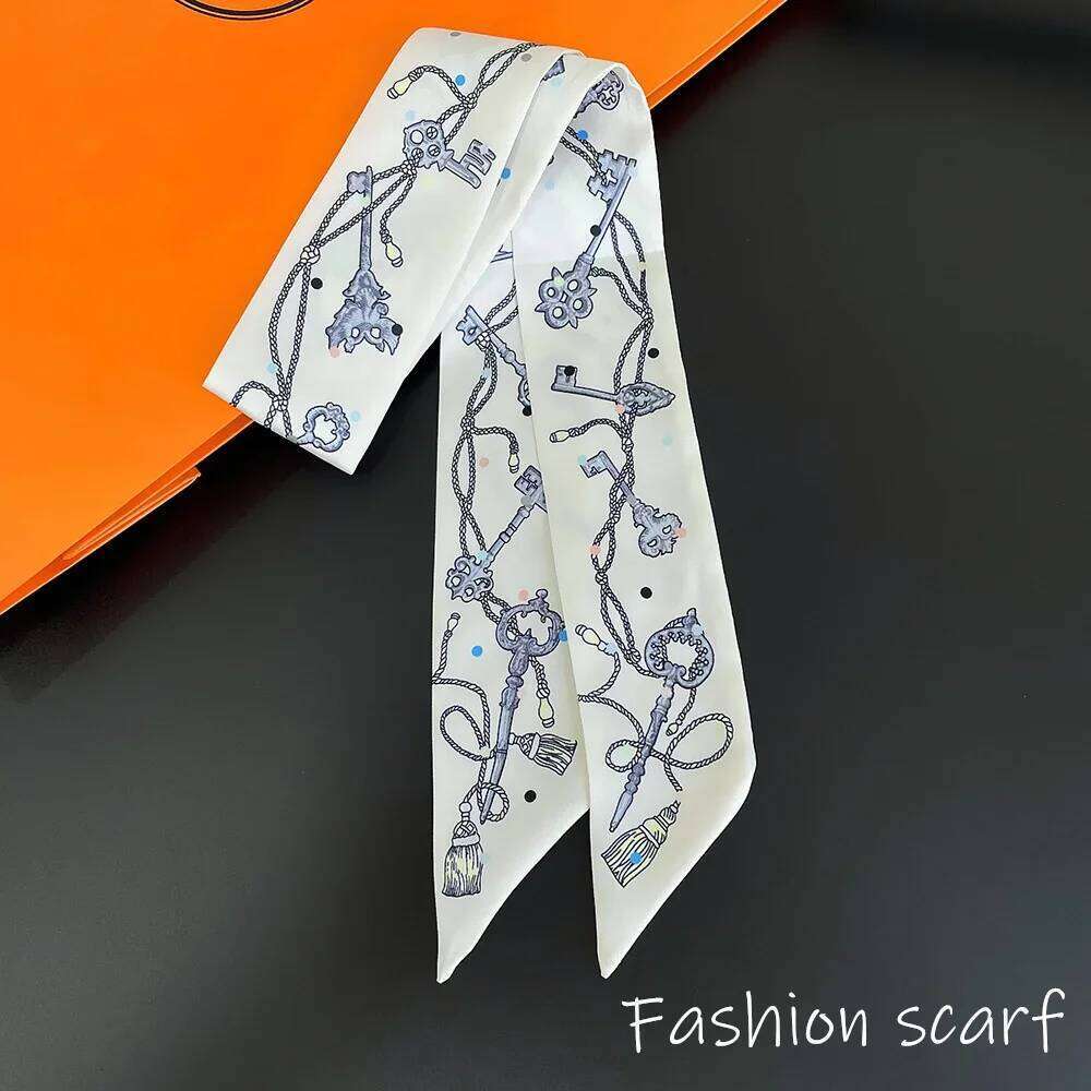 Europe 2025 Fashion New National Style Small Nroken Flower Women's Decorative Twill Binding Bag Handle Silk Ribbon Scarf 26Y06226 - view 5