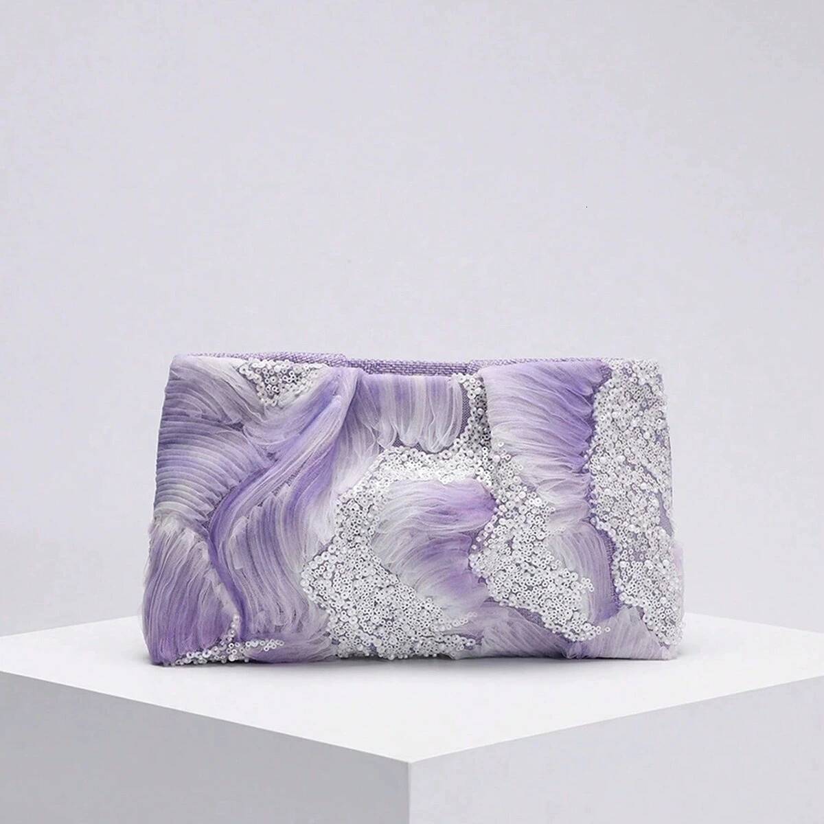 Fashion Sequins Clip Shell Clutch Bag For Women Flower Embroidery Shoulder Crossbody Bags Vintage Evening Party Female Purses Andralyn - view 6