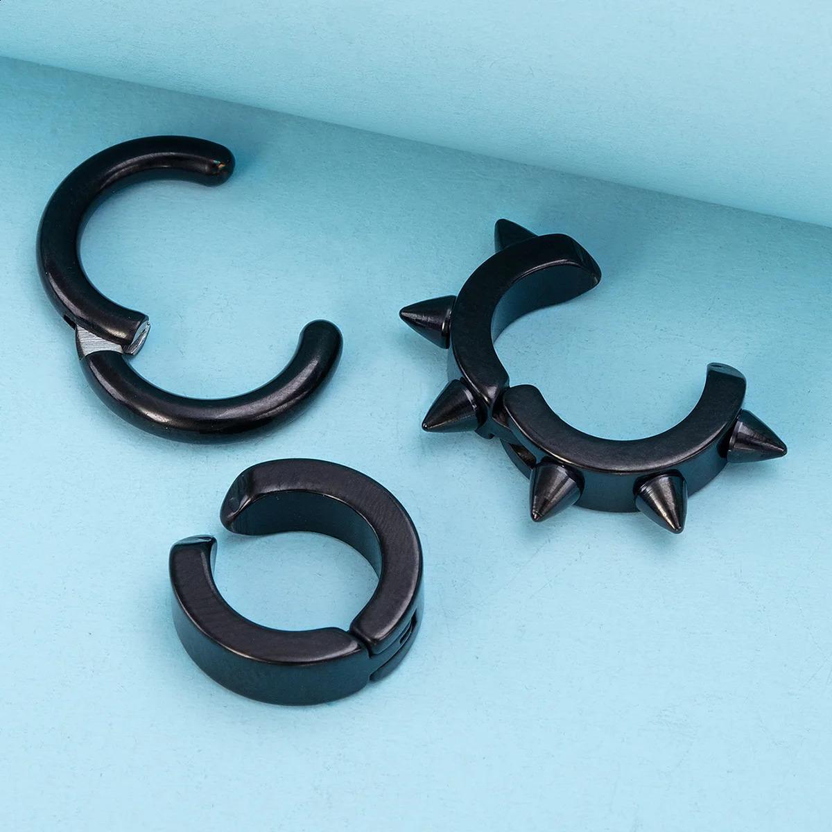 1pc Spike Round Stainless Steel Ear Hoops for Women Men NonPiercing Earrings Punk Clip Cuffs Fashion Earring Jewelry 260623 - view 7