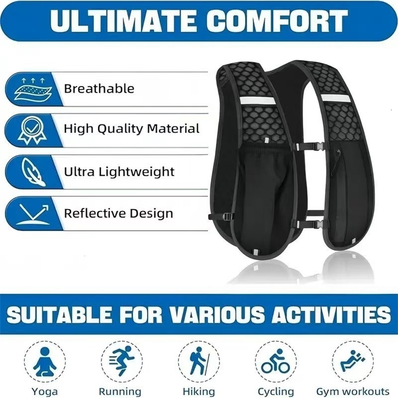 Running Hydration Vest and Men Water-Resistant Breathable Backpack for Runs Hiking Cycling Trails Marathons 260624 - view 6