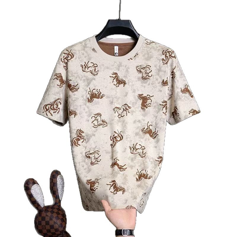 Luxury Men's Personalized Tie-Dye Short-Sleeve T-Shirt, New Summer Fashion, Stylish And Handsome, Loose-Fitting, Versatile, Round-Neck Top - view 6