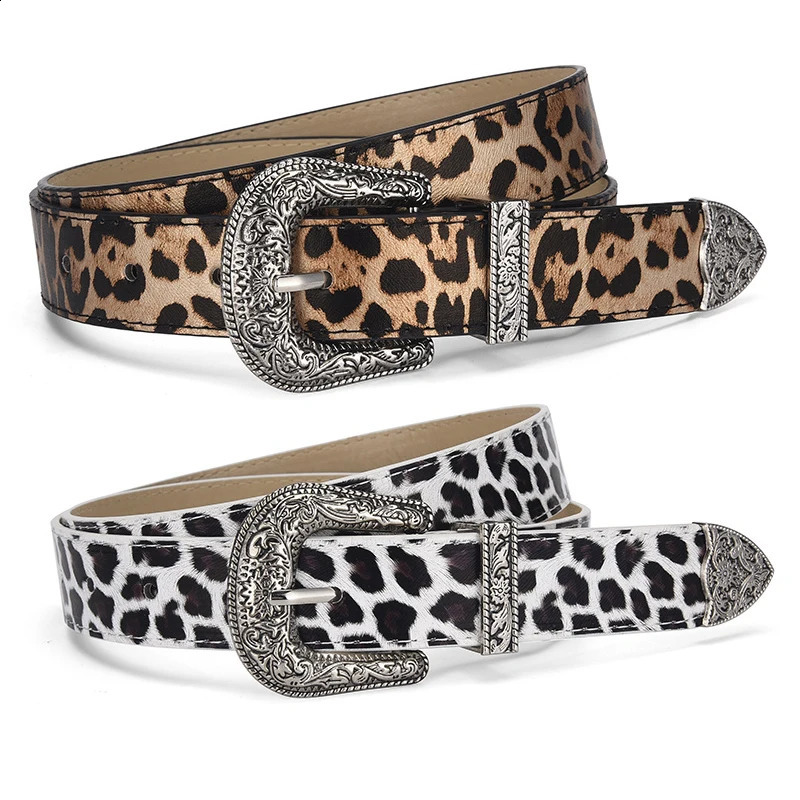 Goth Leopard Print Womens Belt Trend Hip Hop Y2k Girls Pu Leather Girdle Retro Pin Buckle Jeans Dress Accessories Waistband 260626