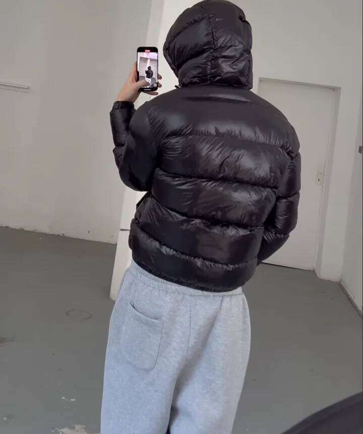 Men Hip-Hop Street Style Silver Camo Minimalist Gold Coin Embroidered Logo Winter Fashion Zipper Down Jacket W260626 - view 6