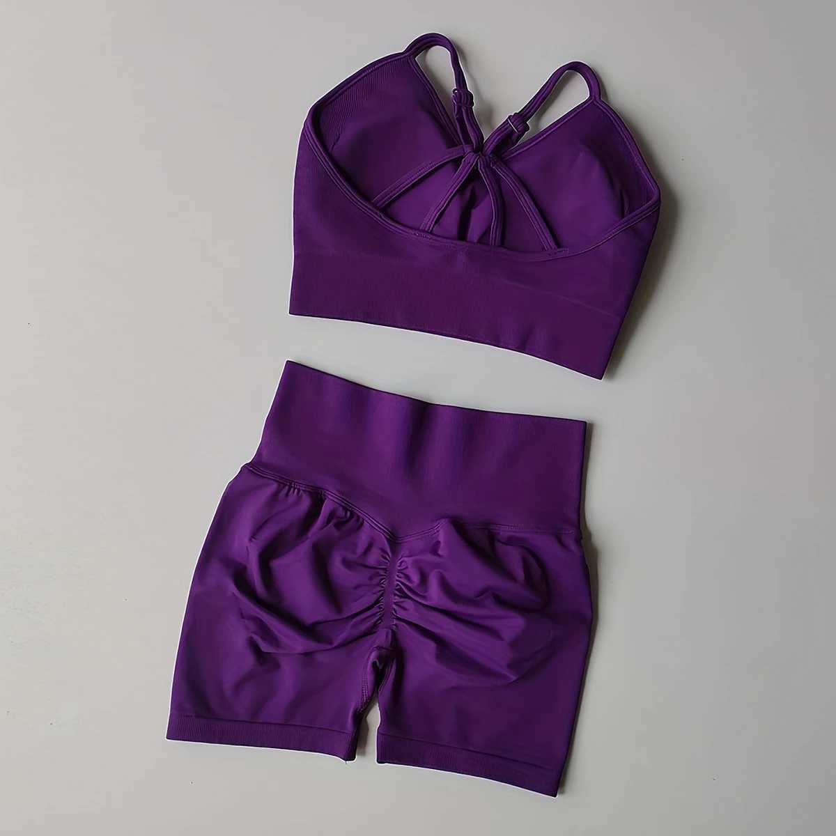 Sleeveless Women Yoga Tank Set Top Shorts 2 Piece Tracksuit Fitness Workout Gym Sportswear Casual Running Sports Suits M260626 - view 4