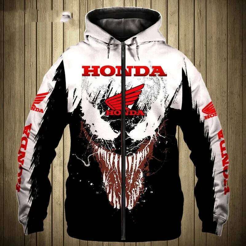 2026 New Fashionable Honda Logo Spring and Autumn Coat 3D Printed Trendy Casual Street Men's Loose Zipper Fashion Hoodie W260626 - view 5