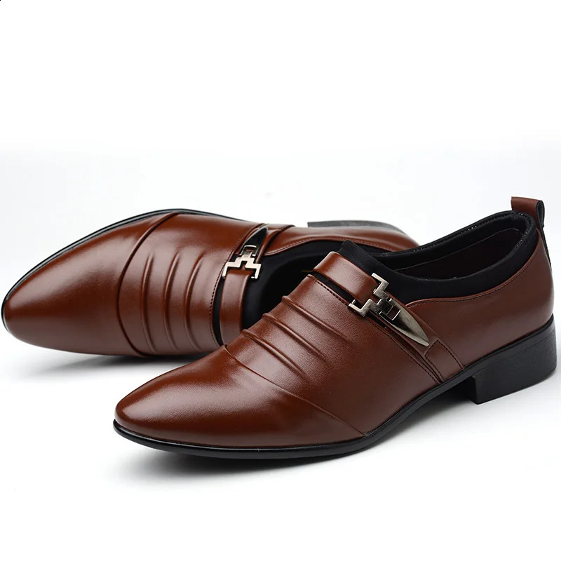 Classic White Men Dress Shoes 2024 Casual Business Leather for Point Toe Wedding Formal Size 260624 - view 6