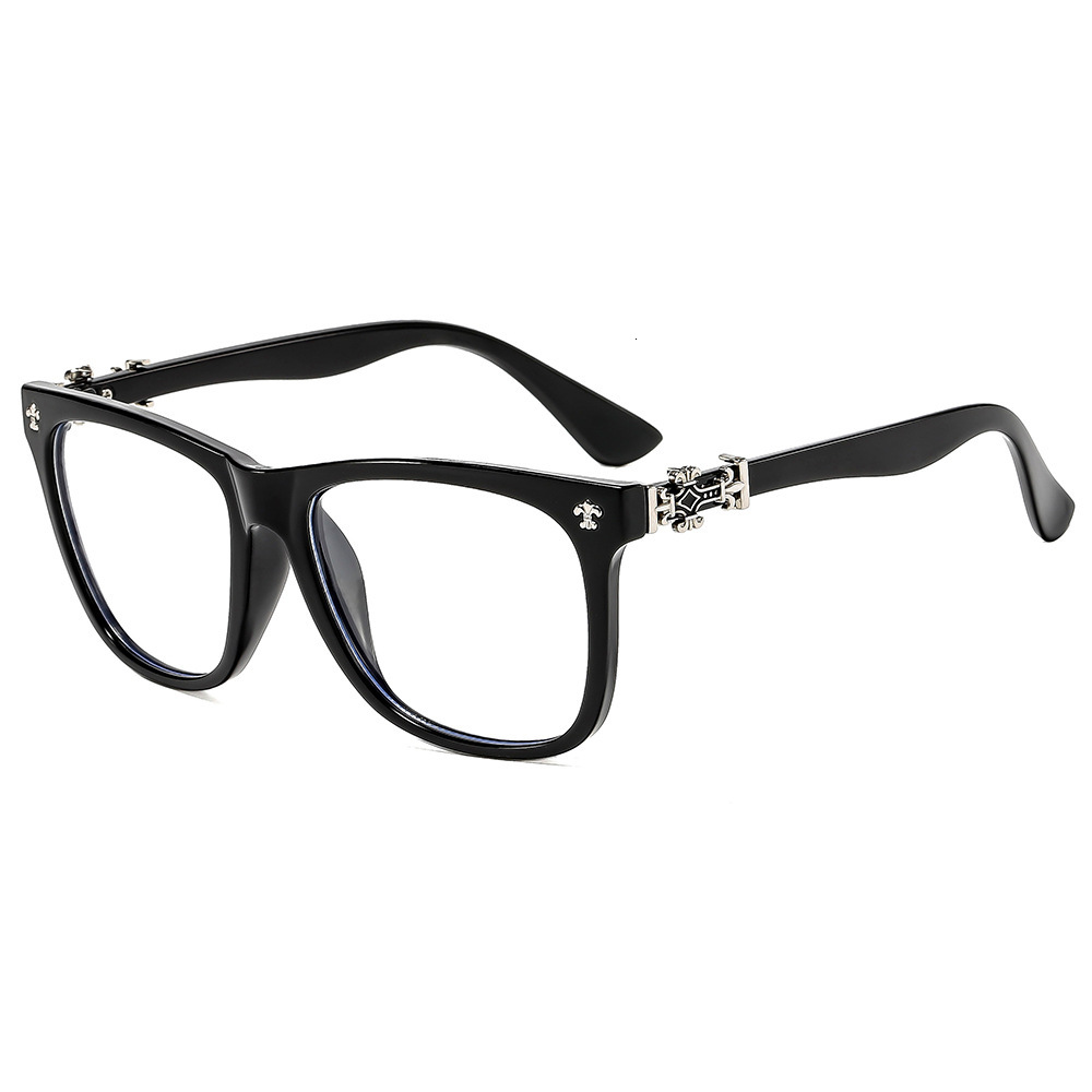 Designer Retro Frame Glasses Daily Casual Personality High-end Luxury Kroos Star Flat Light Glasses Large Frame Glasses Women's Trendy Myopia Gla