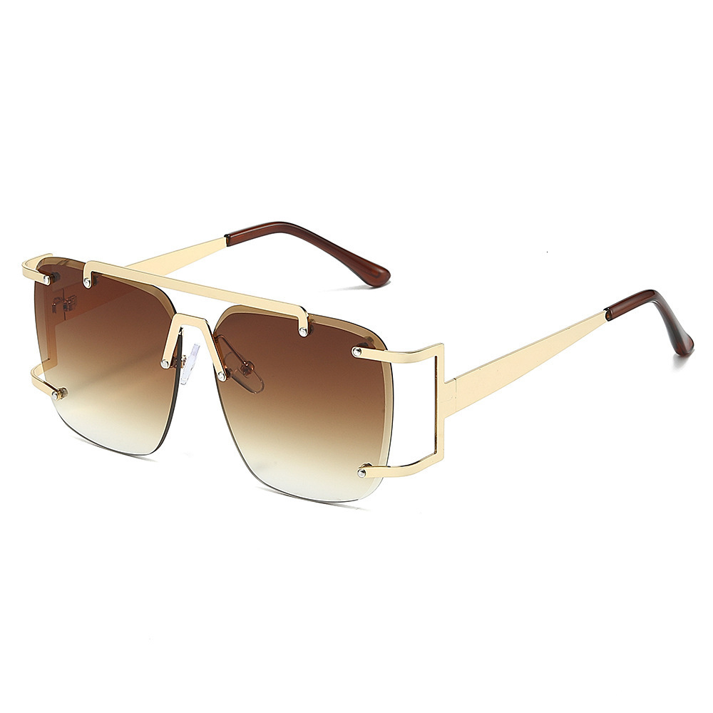 26 New Polygonal Frameless Sunglasses, European And American Irregular Street Style Double-Bridge Unisex Sunglasses - view 1