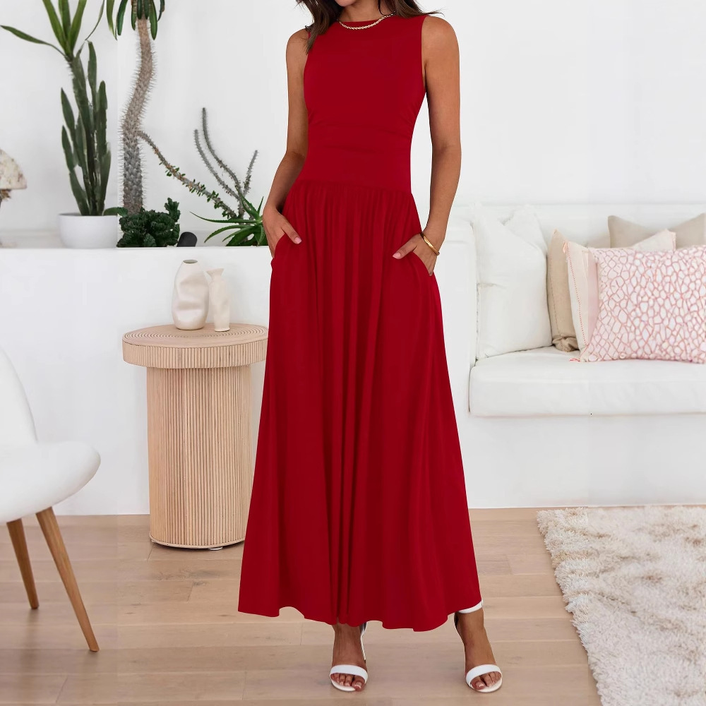 2025 New E-Pleated Pocket Long Dress - view 6