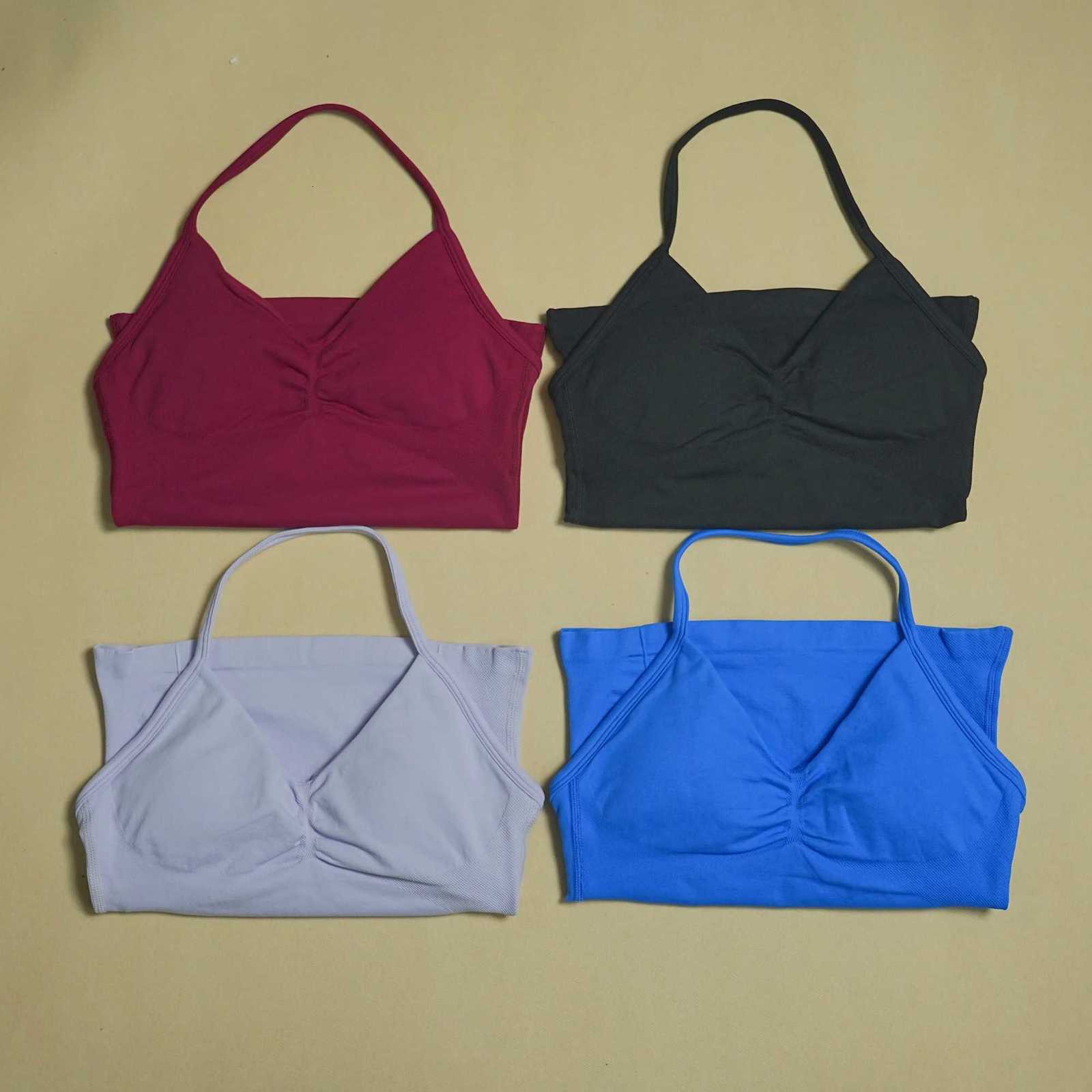 Halter DHHUG 2026 New Women Yoga Tank Top Seamless Strappy Longline Vest Removable Padding Backless Gym Fitness Workout Top M260626 - view 5