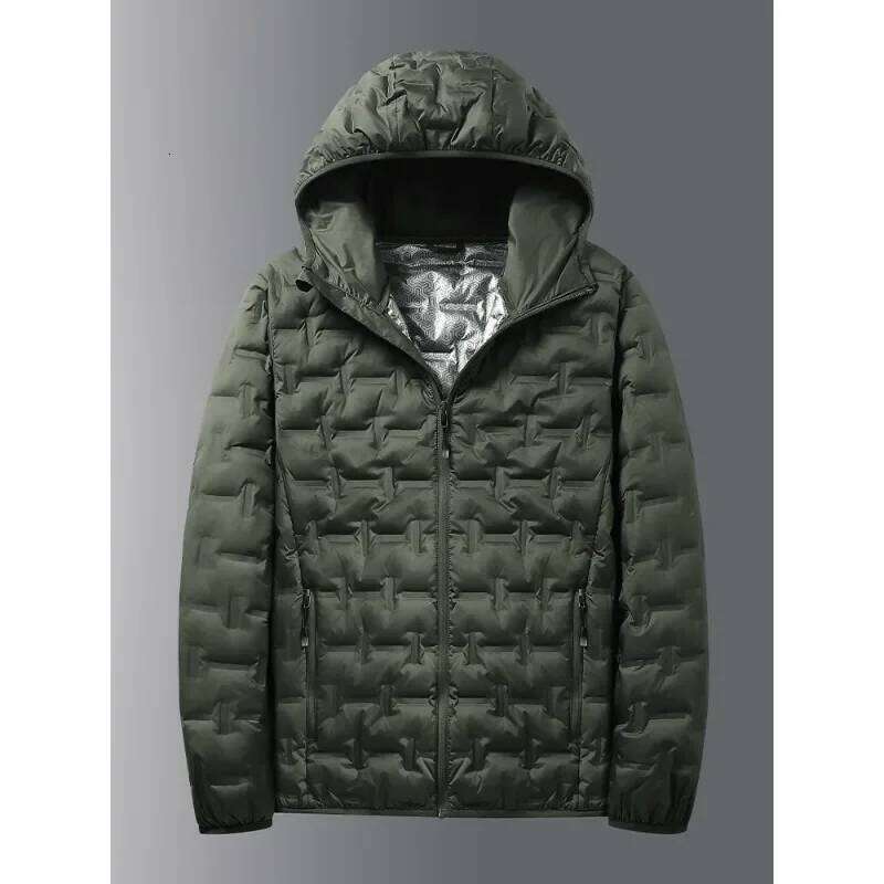 Winter White Jacket Men Graphene Self-heating Windproof Pleated Hooded Puffer Jackets Casual Warm Down Coats Male Clothing J260626 - view 6