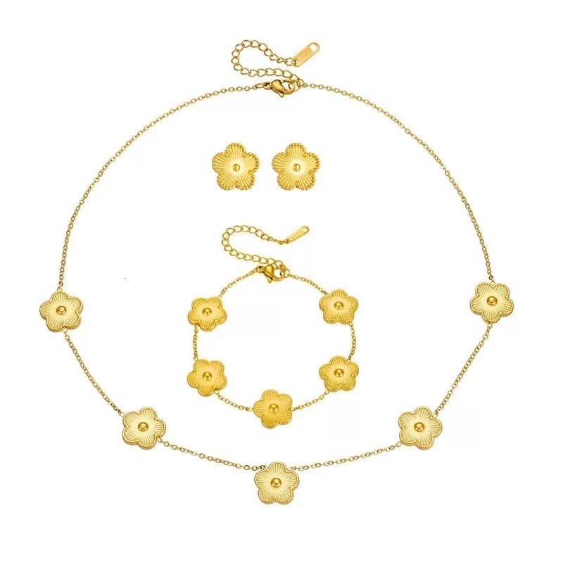 Jewelry have 5 flower designers bracelets and necklaces 18k gold charm classic designer jewelry red agate onyx lady clover woman diamond bracelet gift - view 5
