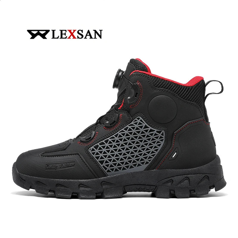 Lexsan Motorcycle Boots Men Leather Motos Breathable Anti Slip Wearresistant Riders Motorbike Racing Ankle Length Shoes 260626