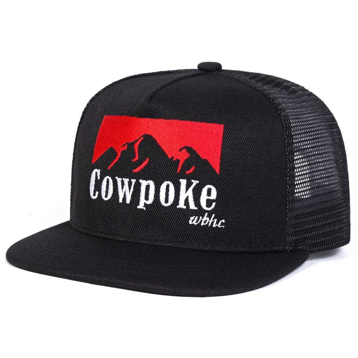Net Unisex Hip-hop COWPOKE Embroidery Hats Spring Summer Outdoor Adjustable Casual Baseball Caps Trucker Caps Sunscreen Hat M260626 - view 3