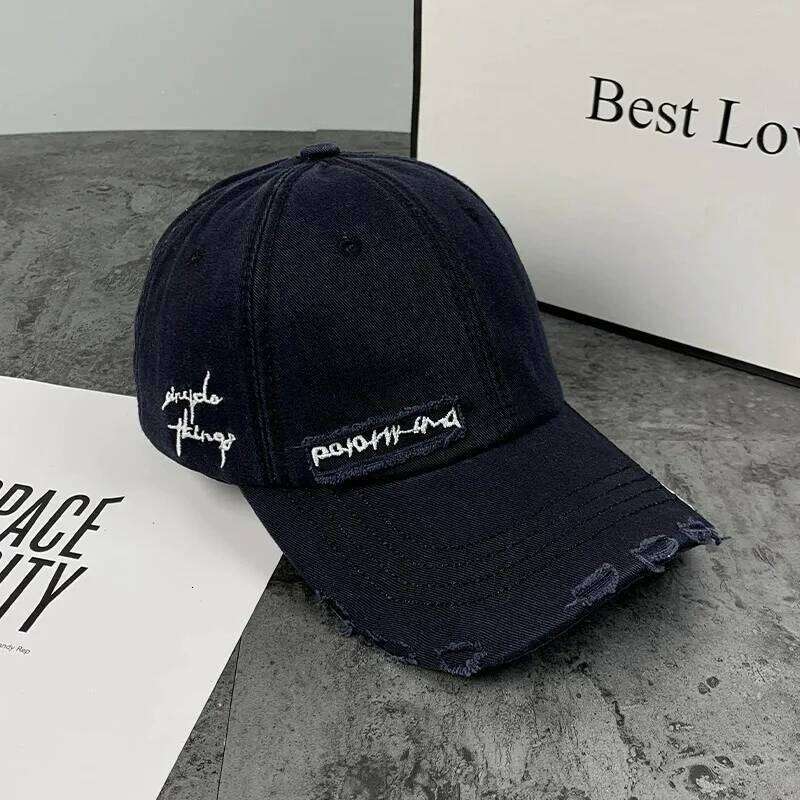 Vintage Washed Baseball Cap For big child's Ins Fashion Letter Embroidery Sun Hat Spring Summer Streetwear Hats for Men W260626 - view 4