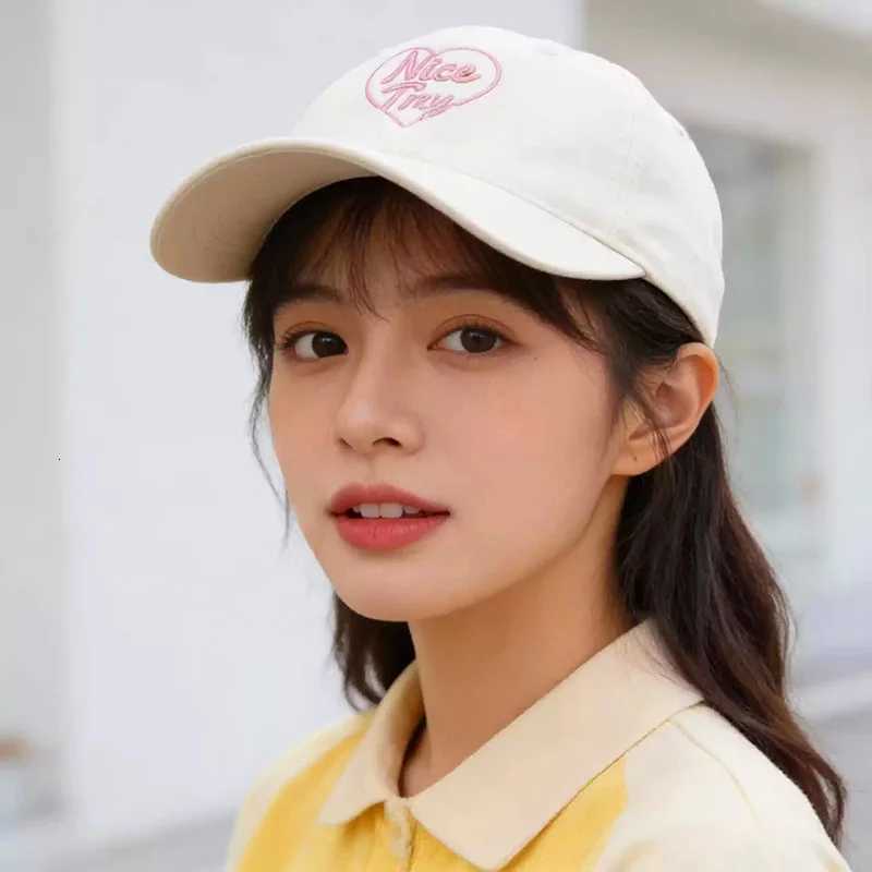 Letter Heart Korean Embroidery Style Soft Top Baseball Fashionable Versatile Face Slimming Outdoor Sun Hat M260626 - view 4