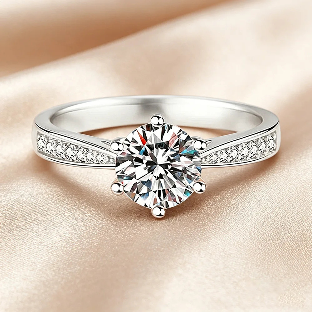 925 Sterling Silver Ring 052ct Shiny Classics for Women Wedding Jewelry Engagement Diamond Fashion Gifts 260625 - view 5