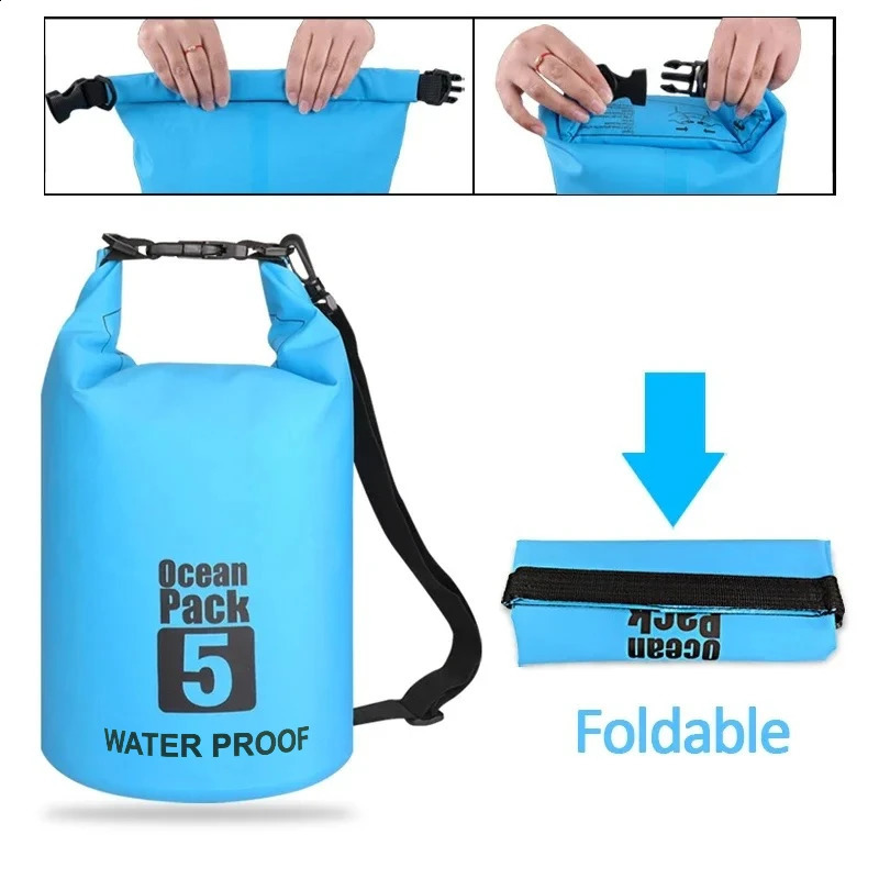 Dry PVC waterproof bags for men and women 2L5L10L20L30L outdoor swimming bucket bags rafting bags 260626 - view 5