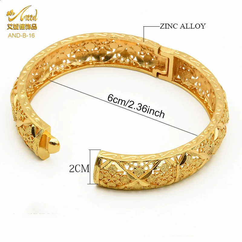 ANIID Dubai 24K Gold Color Hand Bracelet And Bangles Women ner African Charm y High Quality Moroccan Jewelry 260626 - view 3