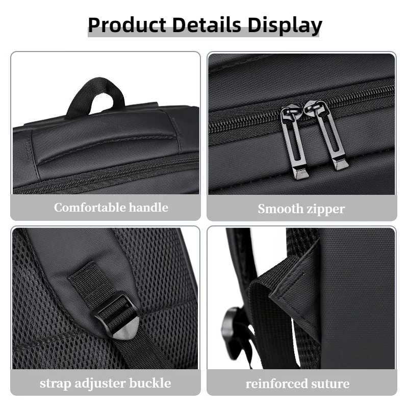 Functional Mens Business Backpack Multi Large Capacity USB Charging Port Space business Mens Backpack mens Computer Backpack M260626 - view 6