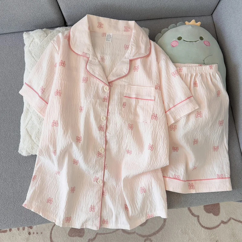 Summer ShortSleeve and Shorts Clothing Thin Comfortable Breathable Pajamas Loose Homewear Set for Girls 260625 - view 7