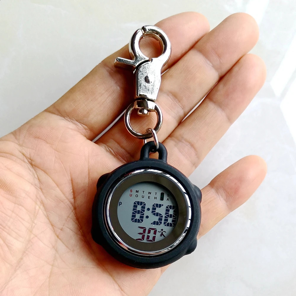 Multifunctional Electronic Digital Pocket Watches Unisex Women Mens Nurse Doctor Hanging Carabiner Keychains Students Clock 260626 - view 4