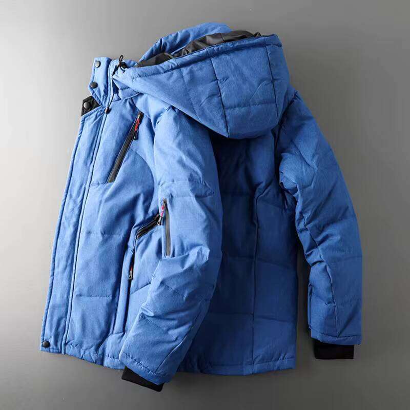 Fall Winter Men's Hooded White Duck Down Warm Thick Puffer Jacket Coat Casual Overcoat Thermal Parka Male Outwear J260626 - view 3