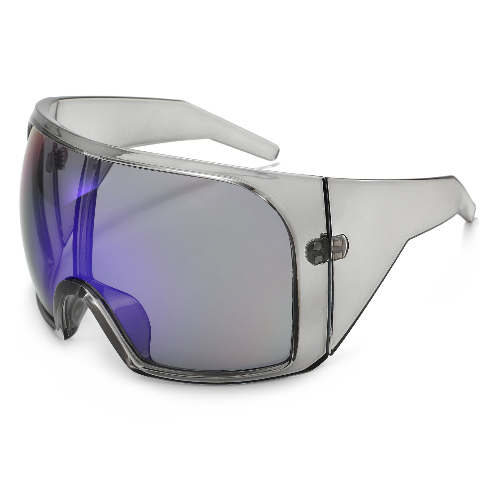 New European And American Large-Frame One-Piece With A Futuristic Tech Feel, Integrated Punk Protective Fashion Sunglasses For Women - view 5