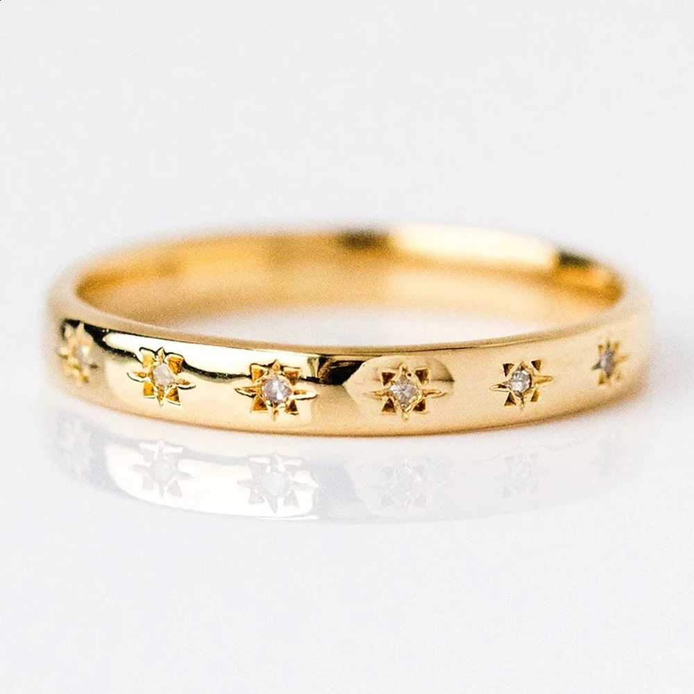 Huitan Korean Style Simple Metal Rings for Women Inlaid Shiny CZ Stone Daily Wearable Accessories Versatile Lady Finger Jewelry 260625