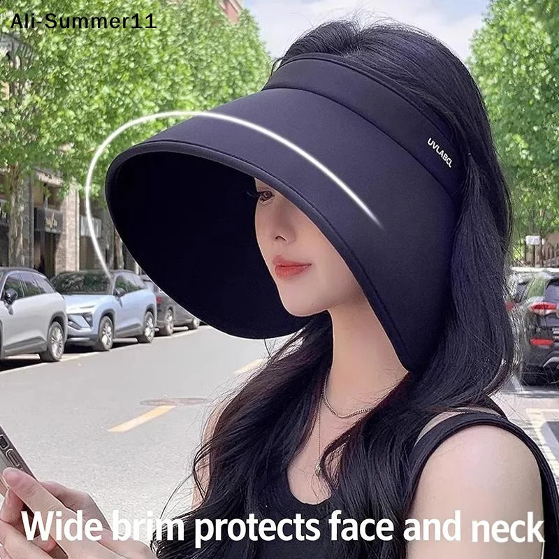 Tg1Summer Casual Empty Top Sun Hats Portable Wide Large Brim Cap UV Protection Foldable Visors Women Sunshade Beach Hiking Hat 260625 - view 5