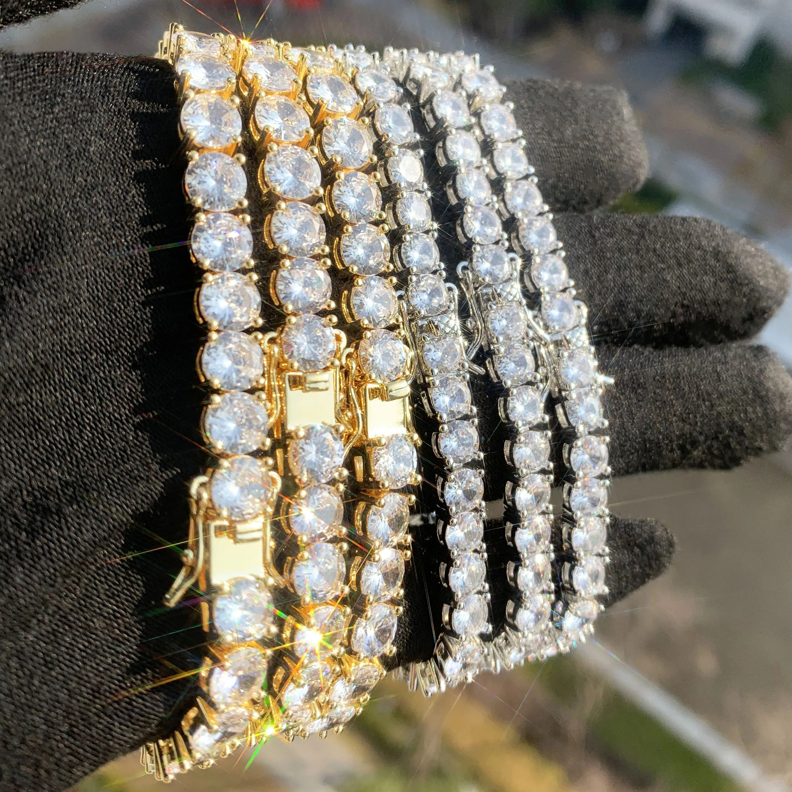 CUC Tennis Chain Bracelet For Women Men Gold Silver Color 1 Row Cubic Zirconia Link Fashion Hip Hop Jewelry 3mm 4mm 5mm 6mm 260626 - view 7